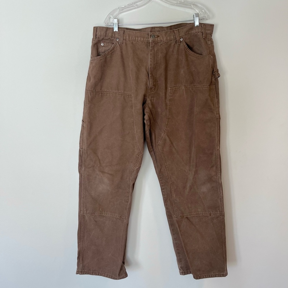 Dickies Double Knee Carpenter Pants Mens 40x32 Relaxed Straight Brown Workwear